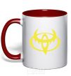 Mug with a colored handle Evil toyota red фото