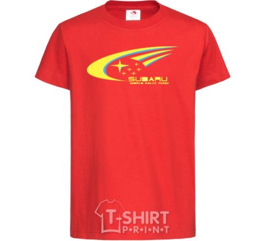Kids T-shirt Subaru world rally team red фото