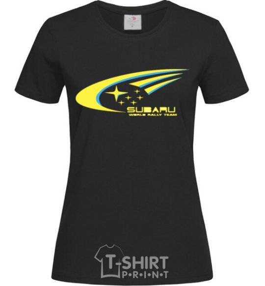 Женская футболка Subaru world rally team Черный фото