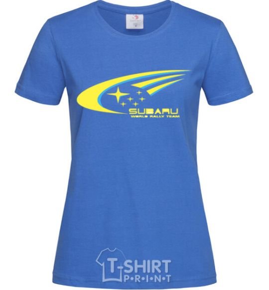 Женская футболка Subaru world rally team Ярко-синий фото