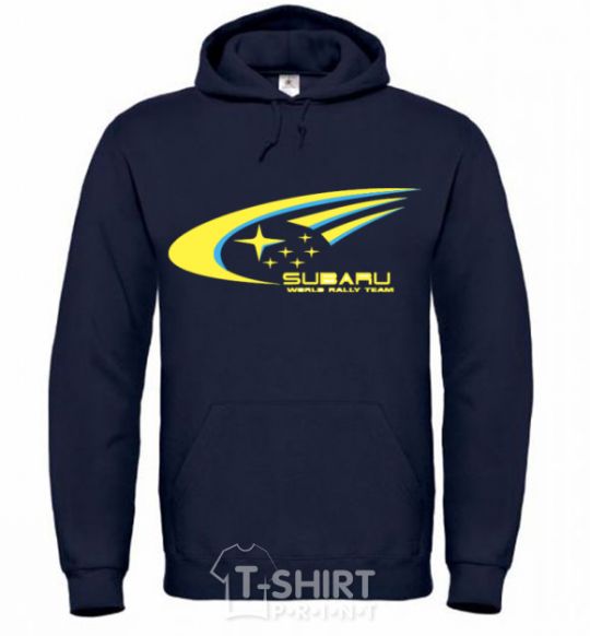 Men`s hoodie Subaru world rally team navy-blue фото