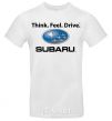 Men's T-Shirt Think feel drive Subaru White фото