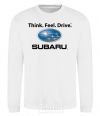 Sweatshirt Think feel drive Subaru White фото