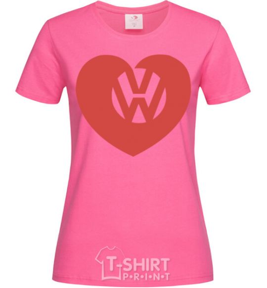 Женская футболка Love W Ярко-розовый фото