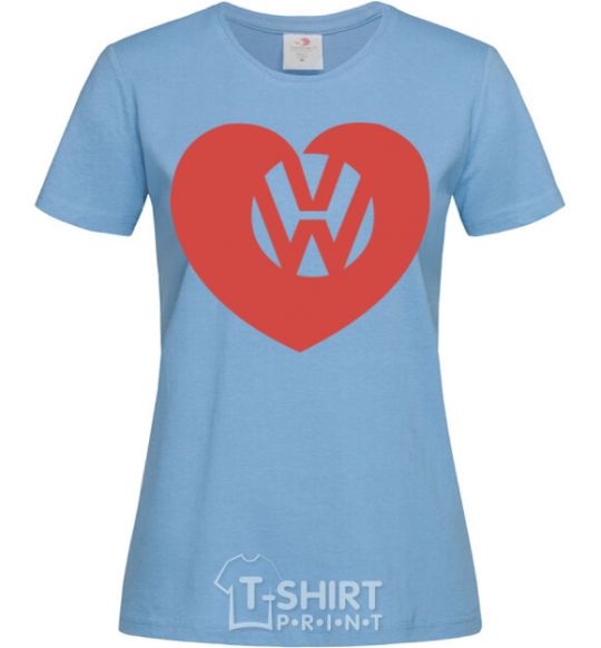 Женская футболка Love W Голубой фото