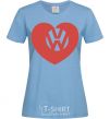 Women's T-shirt Love W sky-blue фото