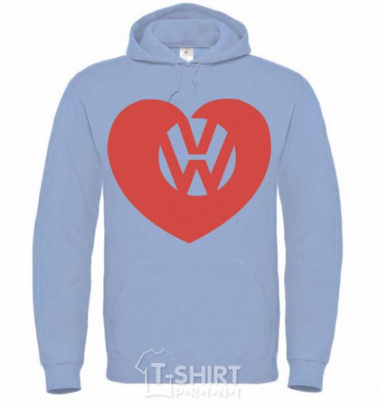 Men`s hoodie Love W sky-blue фото