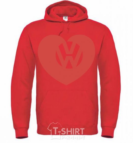 Men`s hoodie Love W bright-red фото