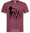 Men's T-Shirt Girls love Volkswagen burgundy фото