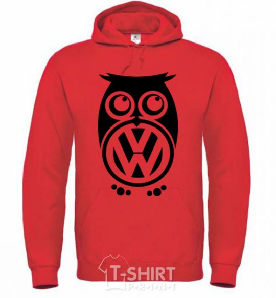 Men`s hoodie Volkswagen Owl bright-red фото