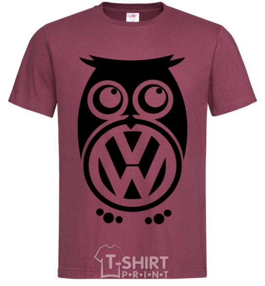 Men's T-Shirt Volkswagen Owl burgundy фото