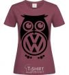 Women's T-shirt Volkswagen Owl burgundy фото