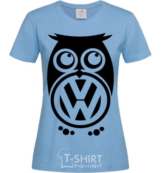 Women's T-shirt Volkswagen Owl sky-blue фото