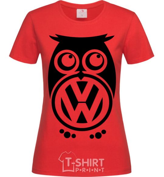 Women's T-shirt Volkswagen Owl red фото