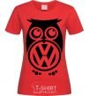 Women's T-shirt Volkswagen Owl red фото