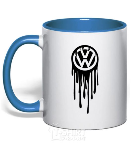 Mug with a colored handle Volkswagen blotch royal-blue фото