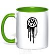 Mug with a colored handle Volkswagen blotch kelly-green фото