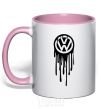 Mug with a colored handle Volkswagen blotch light-pink фото