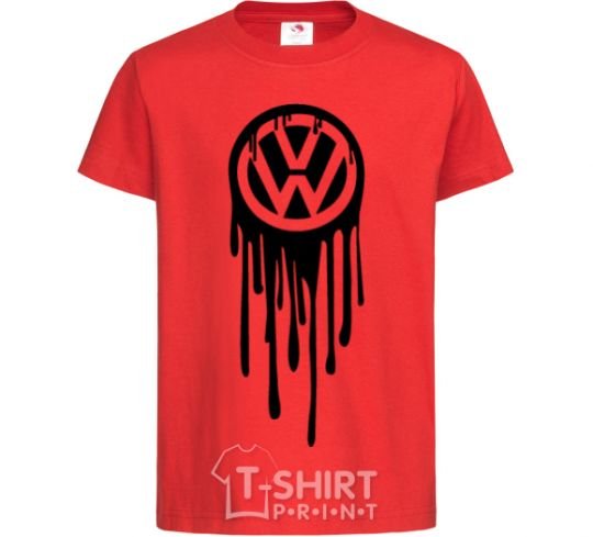 Детская футболка Volkswagen клякса Красный фото