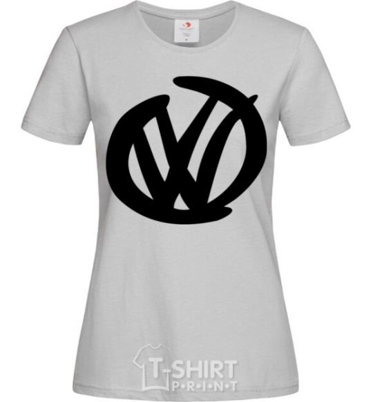 Women's T-shirt Volkswagen felt-tip pen grey фото