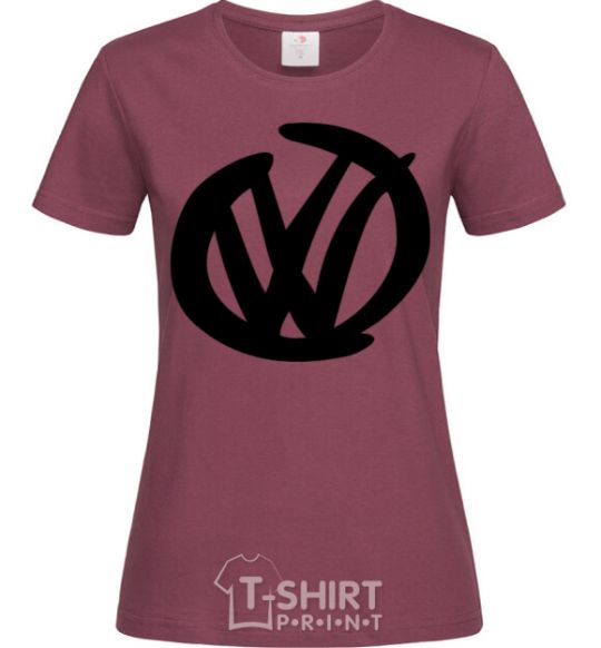 Women's T-shirt Volkswagen felt-tip pen burgundy фото