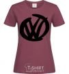 Women's T-shirt Volkswagen felt-tip pen burgundy фото