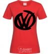 Women's T-shirt Volkswagen felt-tip pen red фото