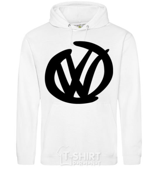 Men`s hoodie Volkswagen felt-tip pen White фото