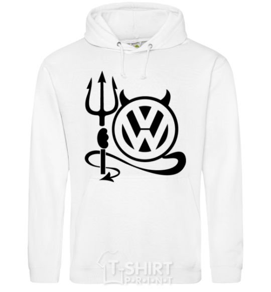 Men`s hoodie Volkswagen devil White фото