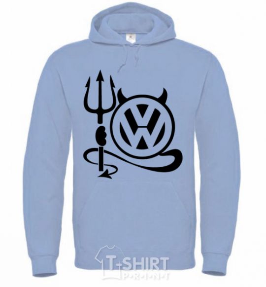 Men`s hoodie Volkswagen devil sky-blue фото