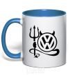 Mug with a colored handle Volkswagen devil royal-blue фото