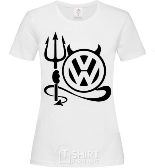 Women's T-shirt Volkswagen devil White фото