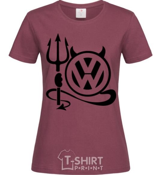 Women's T-shirt Volkswagen devil burgundy фото