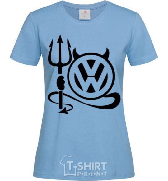 Women's T-shirt Volkswagen devil sky-blue фото