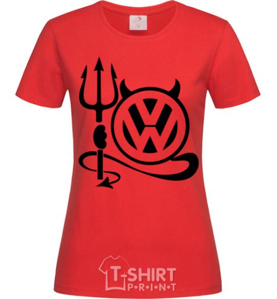 Women's T-shirt Volkswagen devil red фото