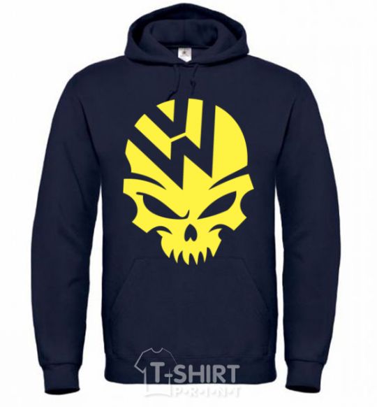 Men`s hoodie Volkswagen skull navy-blue фото