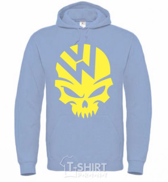 Men`s hoodie Volkswagen skull sky-blue фото