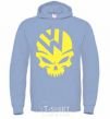 Men`s hoodie Volkswagen skull sky-blue фото