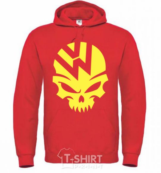 Men`s hoodie Volkswagen skull bright-red фото