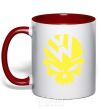 Mug with a colored handle Volkswagen skull red фото
