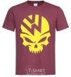 Men's T-Shirt Volkswagen skull burgundy фото