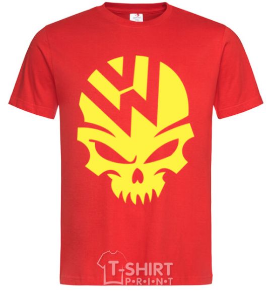 Men's T-Shirt Volkswagen skull red фото