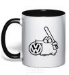 Mug with a colored handle Danger Volkswagen black фото