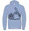 Men`s hoodie Danger Volkswagen sky-blue фото