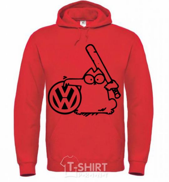 Men`s hoodie Danger Volkswagen bright-red фото