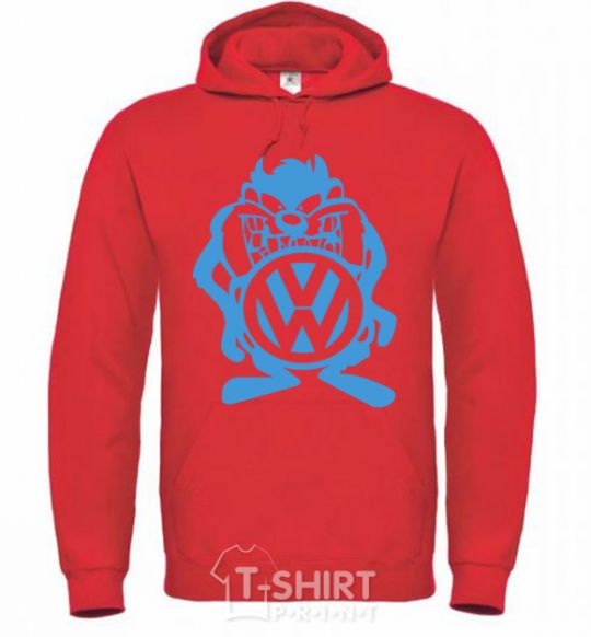 Men`s hoodie VW cartoon bright-red фото