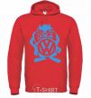 Men`s hoodie VW cartoon bright-red фото