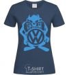 Women's T-shirt VW cartoon navy-blue фото
