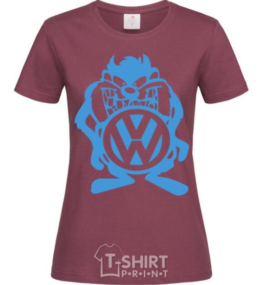 Women's T-shirt VW cartoon burgundy фото