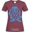 Women's T-shirt VW cartoon burgundy фото